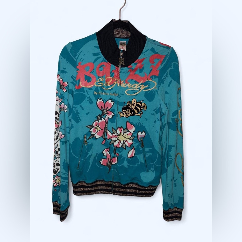 Ed Hardy Christian Audigier Buzz Kill Full Zip Track Jacket